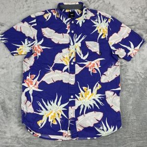 Men's VANS Off The Wall Tropical Hawaiian Shirt S Pocket TIKI Beach Summer Skate